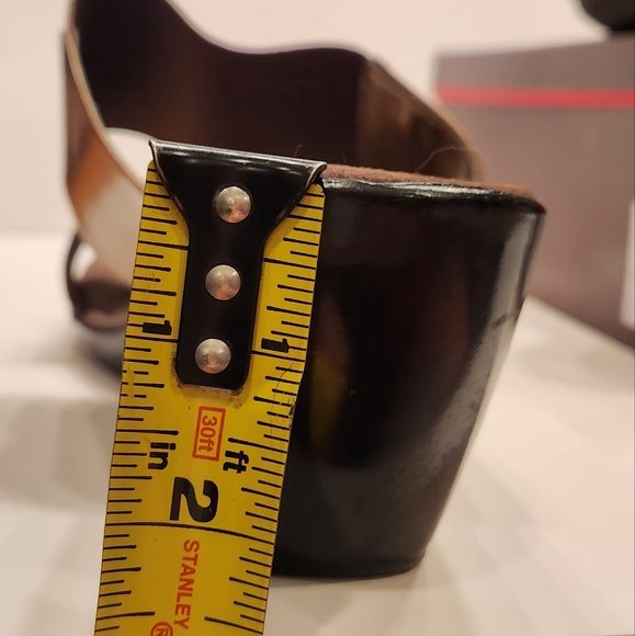 DexFlex Wedges Bronze Metallic Faux Leather Open Toe Mule Heel Sandal 11 Wide - Picture 7 of 7